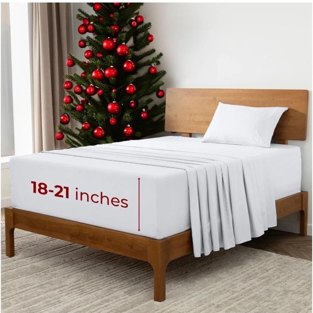 Mellanni Extra Deep Twin XL Sheet 3 Pc Iconic Collection Bedding‎ Hotel Luxury